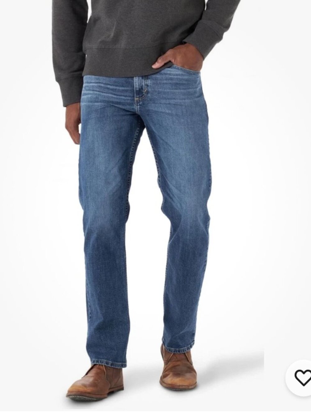Wrangler Men's Free-to-Stretch Relaxed Fit Straight Leg Jeans 32x34 NWT